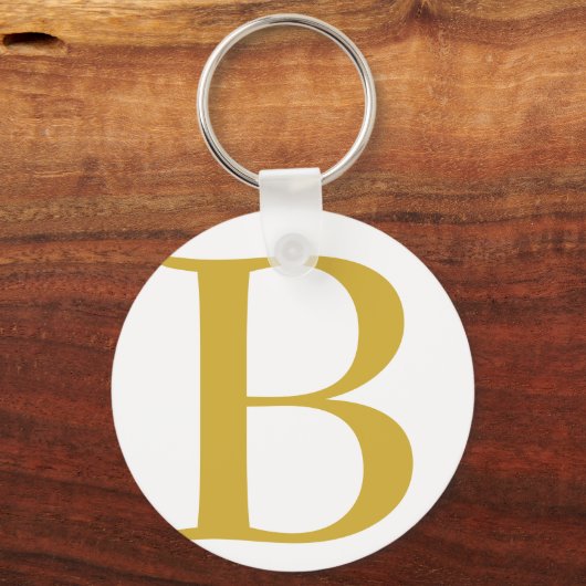 Modern Gouden Kleur Monogram Naam toevoegen Initia Sleutelhanger (Achterkant)