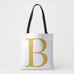 Modern Gouden Kleur Monogram Naam toevoegen Initia Tote Bag