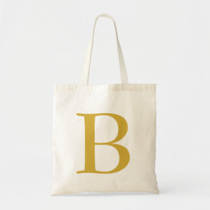 Modern Gouden Kleur Monogram Naam toevoegen Initia Tote Bag