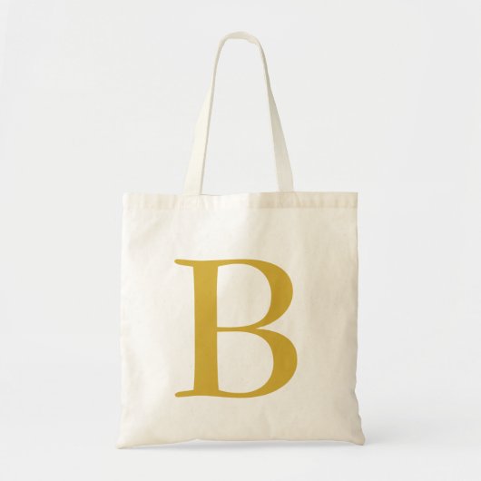 Modern Gouden Kleur Monogram Naam toevoegen Initia Tote Bag (Voorkant)