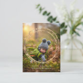 Modern Gouden krans familiekaart briefkaart (Staand voorkant)