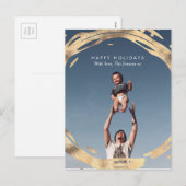 Modern Gouden krans familiekaart briefkaart (Voorkant / Achterkant)