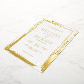 Modern gouden lijst bruiloft folie uitnodiging (Gedraaid)