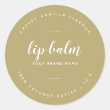 Modern gouden lippenbalsem label