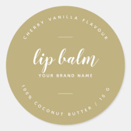 Modern gouden lippenbalsem label