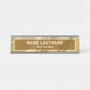 Modern gouden marmeren bord voor zakelijk & kantoo bureau naambordje