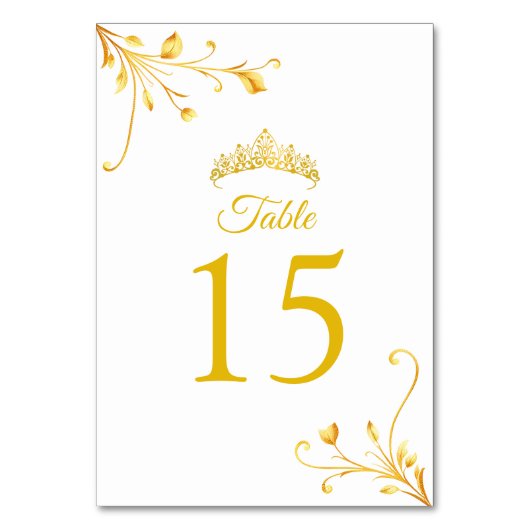 Modern Gouden Minimalistisch Tafelnummer (Achterkant)