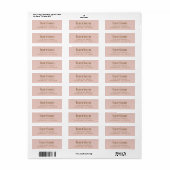Modern gouden monogram Blush roze retouradres Etiket (Full Sheet)