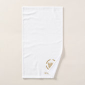 Modern Gouden Monogram Logo Wit Bad Handdoek (Handdoek)