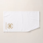 Modern Gouden Monogram Logo Wit Bad Handdoek (Handdoek)