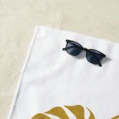 Modern Gouden Monstera Bladeren Bachelorette Weeke Strandlaken (In situ)