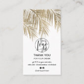Modern gouden palmblad cool logo orde dank u visitekaartje (Voorkant)