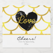 Modern gouden patroon met een hart bier etiket (Enkel label)