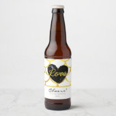Modern gouden patroon met een hart bier etiket (Voorkant)