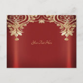 Modern Gouden Rode Bloemen Briefkaart (Voorkant)