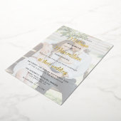 Modern gouden script 2 foto's bruiloft folie uitno uitnodiging (Gedraaid)