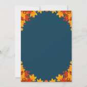 Modern gouden script blauw Thanksgiving diner Kaart (Achterkant)