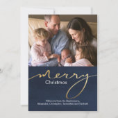 Modern Gouden Script Eenvoudige Vrolijke Kerstmisf Feestdagenkaart (Voorkant)