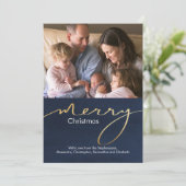 Modern Gouden Script Eenvoudige Vrolijke Kerstmisf Feestdagenkaart (Staand voorkant)