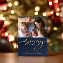 Modern Gouden Script Eenvoudige Vrolijke Kerstmisf