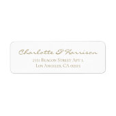 Modern gouden script elegant chic bruiloft adres etiket (Voorkant)