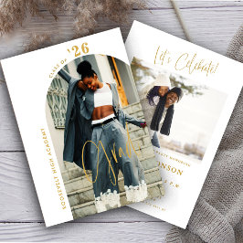 Modern Gouden Script Foto 2024 Minimal Afstudeerde Kaart