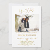 Modern Gouden Script Foto 2024 Minimal Afstudeerde Kaart (Achterkant)