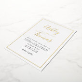 Modern gouden script foto's bruiloft geometrisch l folie uitnodiging (Gedraaid)