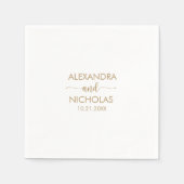 Modern Gouden Script Gouden Bruiloft Servet (Voorkant)