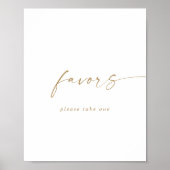 Modern gouden script trouwgunsten bord poster (Voorkant)