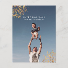 Modern Gouden sneeuwvlok familiekaart briefkaart