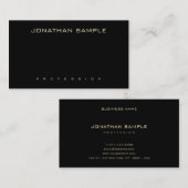 Modern Gouden Tekst Professioneel Elegant Zwart Ee Visitekaartje (Voorkant / Achterkant)