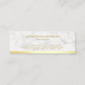 Modern Gouden Tekstnaam Marmer Professionele Sjabl Mini Visitekaartje (Achterkant)