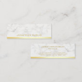 Modern Gouden Tekstnaam Marmer Professionele Sjabl Mini Visitekaartje (Voorkant / Achterkant)