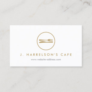 MODERN GOUDEN VORK & MES LOGO VISITEKAARTJE