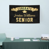 Modern Gouden Zwart Graduation Party 2024 Spandoek (Beurs)