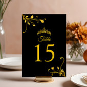 Modern Gouden Zwart Minimalistisch Tafelnummer