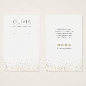 Modern goudglitter, aangepast juwelenaarscherm visitekaartje (Voorkant /achterkant)