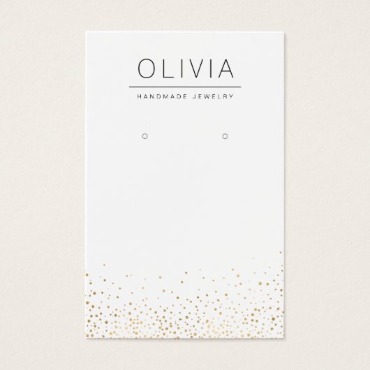Modern goudglitter, aangepast juwelenaarscherm visitekaartje (Voorkant)