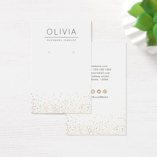 Modern goudglitter, aangepast juwelenaarscherm visitekaartje (Bureau)