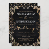 Modern  goudkleurig rillend kaart (Voorkant / Achterkant)