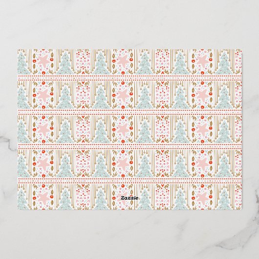 modern goudpastelfotokerstthema lijst folie feestdagenkaart (Achterkant)