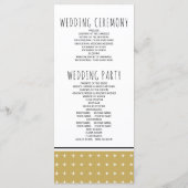 Modern goudtipografisch geometrisch trouwprogramma programmakaart (Achterkant)