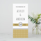 Modern goudtipografisch geometrisch trouwprogramma programmakaart (Staand voorkant)