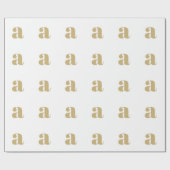 Modern goudwit custom initiaal letter monogram cadeaupapier (Vlak)