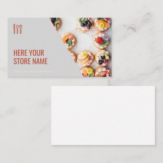 Modern Gourmet Food Photo Catering Visitekaartje (Voorkant / Achterkant)