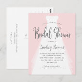 Modern Gown Bruids Douche Uitnodiging (Voorkant / Achterkant)