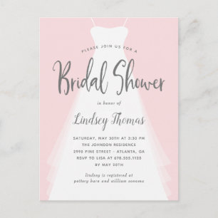 Modern Gown Bruids Douche Uitnodiging