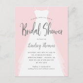 Modern Gown Bruids Douche Uitnodiging (Voorkant)