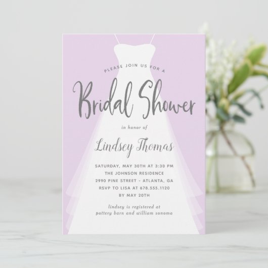 Modern gown EDITABLE COLOR Vrijgezellenfeest nodig Kaart (Staand voorkant)